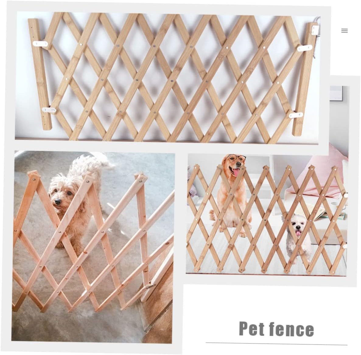 Wooden PET Isolation Gate Retractable Dog Gate for Indoor Use Convenient PET Barrier Fence for Doorways and Stairs Easy Installation