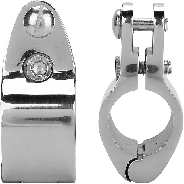 Terisass Boat Bimini top hinged jaw Slide 2pcs Stainless Steel Bimini top Hardware Fittings (20mm/0.79in, 22mm/0.87in, 25mm/0.98in, 30mm/1.18in, 32mm/1.26in)
