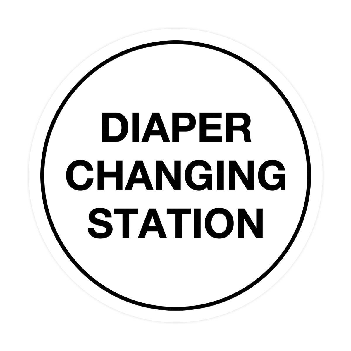 Signs ByLITA Circle Diaper Changing Station Sign (White) - Small-picture-18