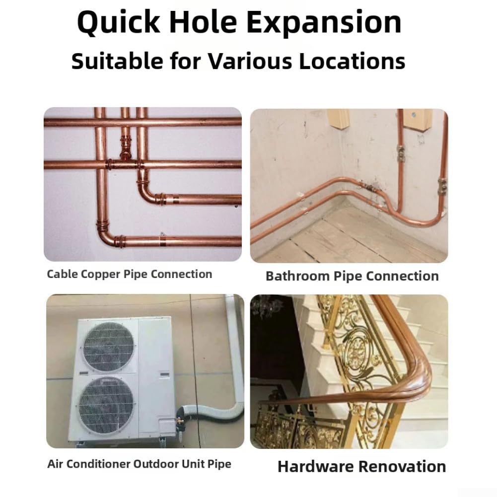 Espansore pneumatico idraulico per tubi, mandrino separabile in metallo per svasatura di tubi in rame, giunto a connessione rapida per professionisti della refrigerazione HVAC (2,5 cm)