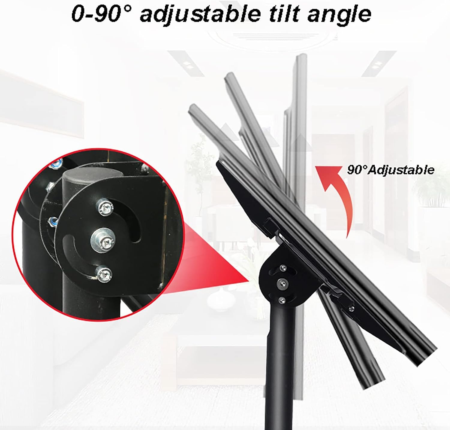 TV Stands Mobile/Rolling TV Mount Stand, Low Height Monitor Cart for 32-70 Inch TVs, Height Adjustable, 90°Adjustable Viewing Angle Beautif