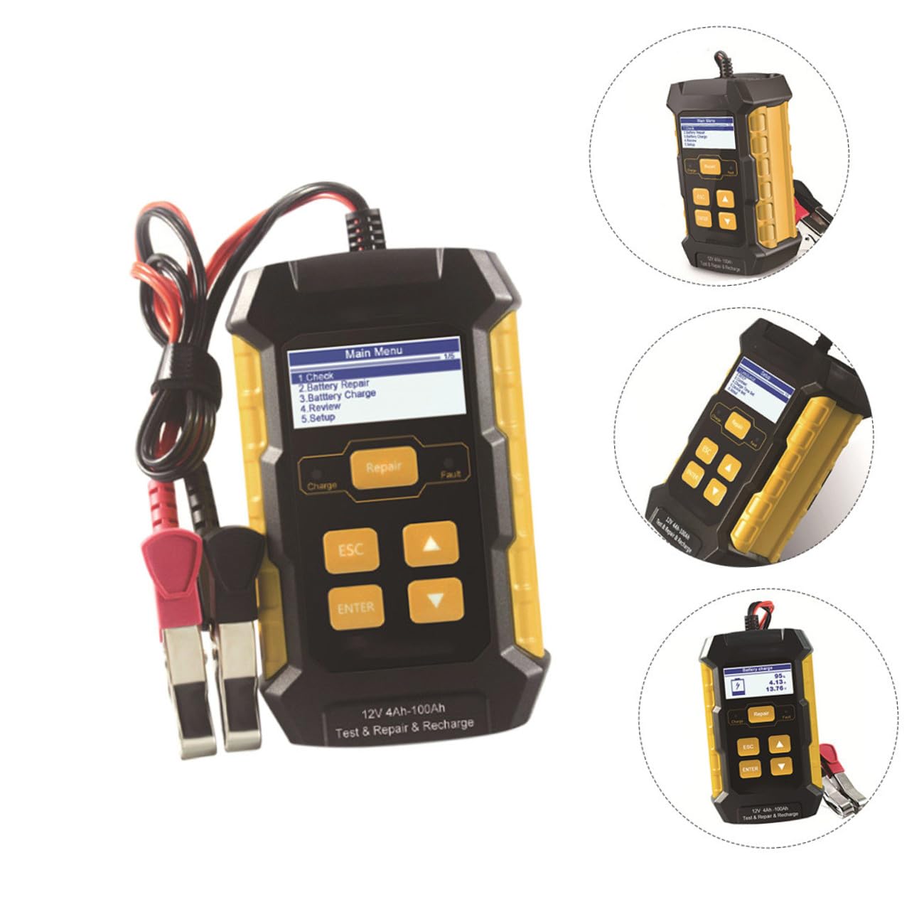 Testeur de Batterie Voiture 12v Jaune Lecture Rapide, Technologie de Test