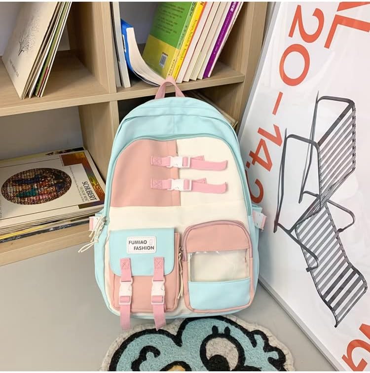 Cute Kawaii Backpack for Girl Boys, Back To School Gift Shoulder Bags Backpack Aesthetic Laptop Schoolbag for Teens(Green)