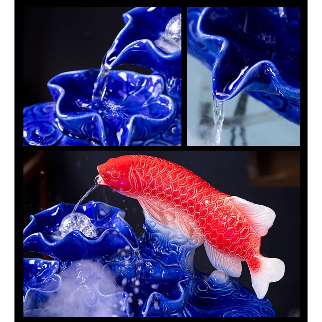 Réservoir Poissons D'aquarium Bol à Poisson en céramique de Style Chinois Bureau Salon Balcon du Sol au Plafond Accueil Circulation Débit Ornement d'eau Cour Rouge | 67cm