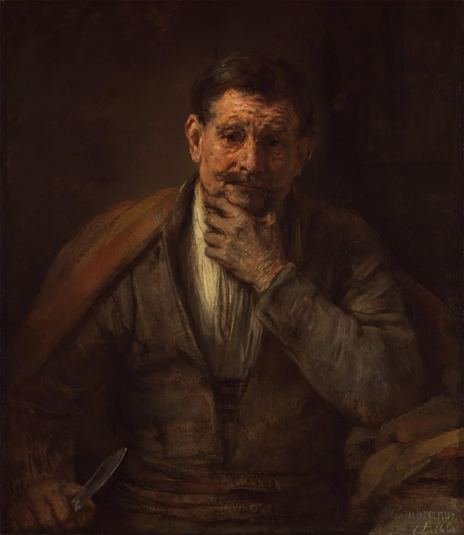 SERENDIPITP Vintage Wall Art Canvas Nordic Poster Canvas Print Picture St. bartholomew by Rembrandt van Rijn Wall Art Poster for Home Decor 60x90cm