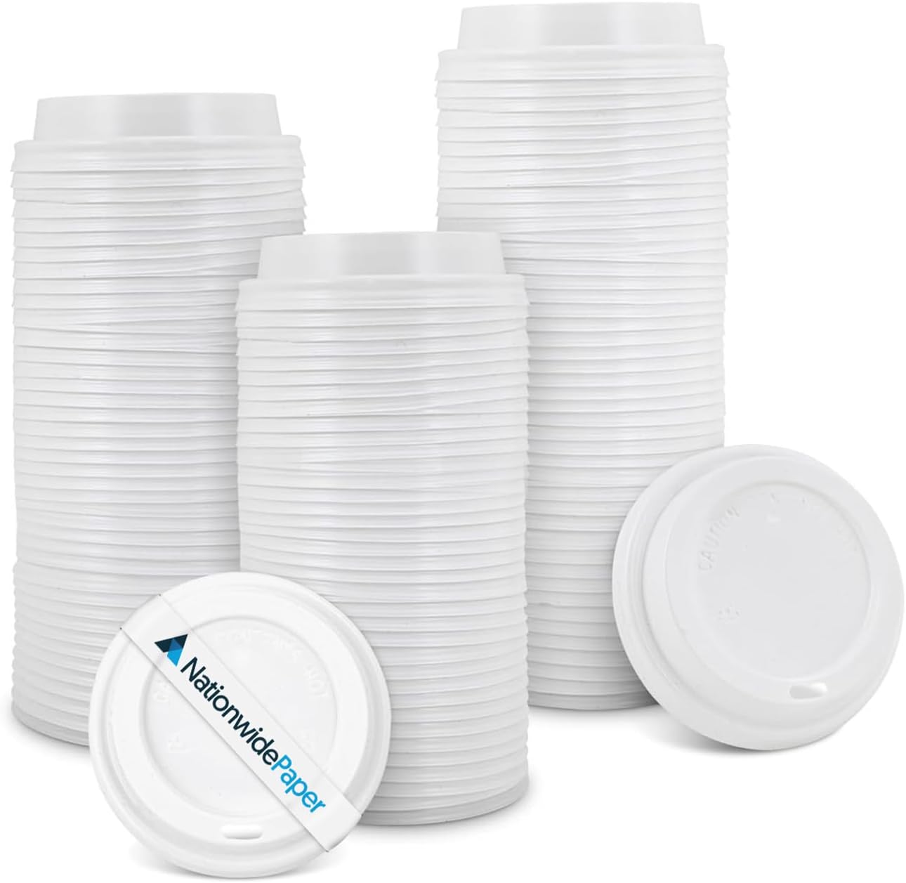 NationwidePaper White & Black Lids (1000, White, 12oz)