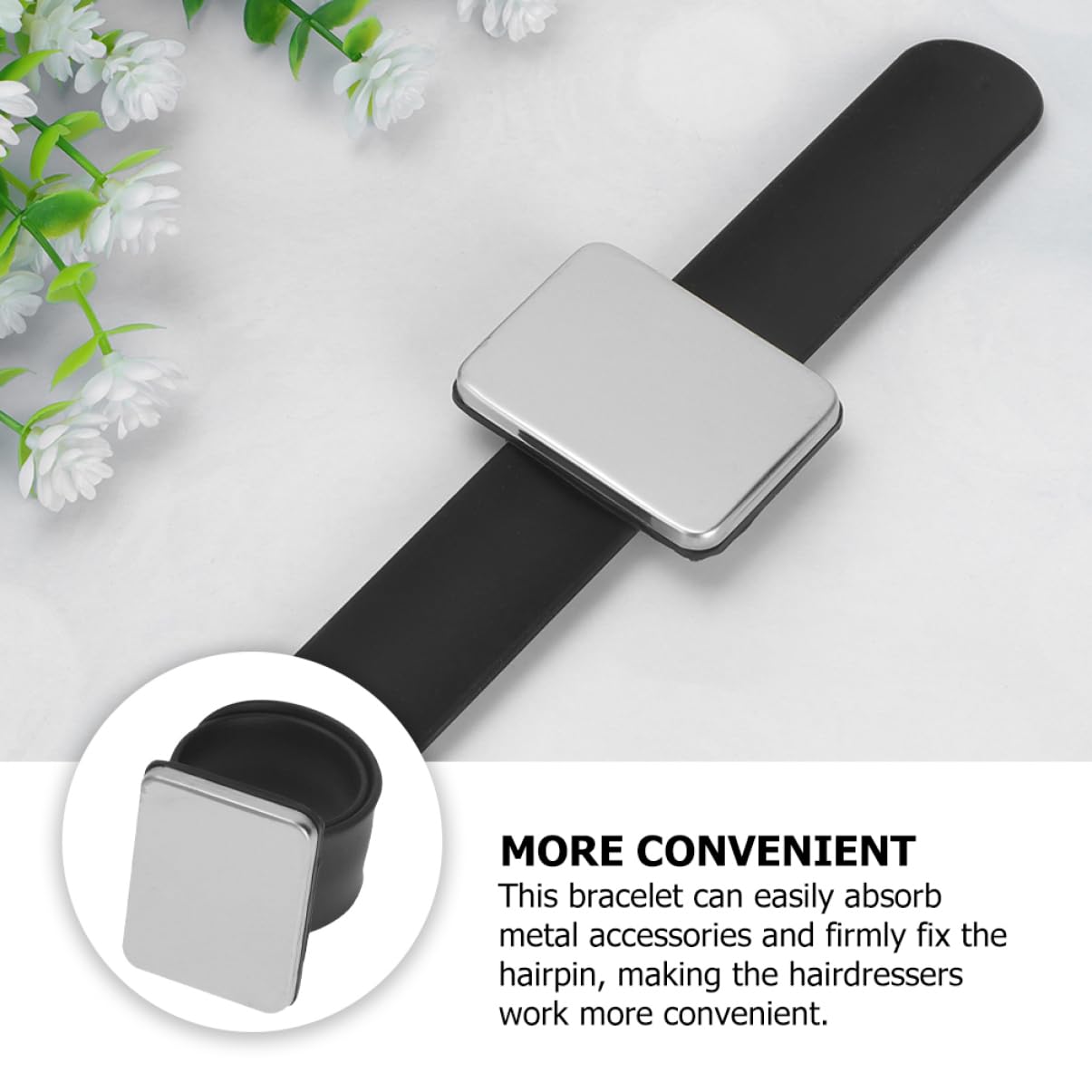 2 Stück Magnetisches Silikon Klatscharmband Nadelkissen für Friseure und Nähen Robustes Eisenarmband mit Handgelenksschlaufe Salon und Nagelstudiozubehör