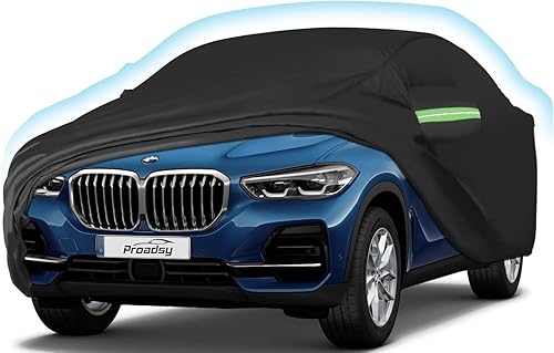 Proadsy Funda para automóvil BMW X5 2007-2025 2026, 6 capas impermeable para todo tipo de clima, resistente al viento, a prueba de nieve, lluvia,