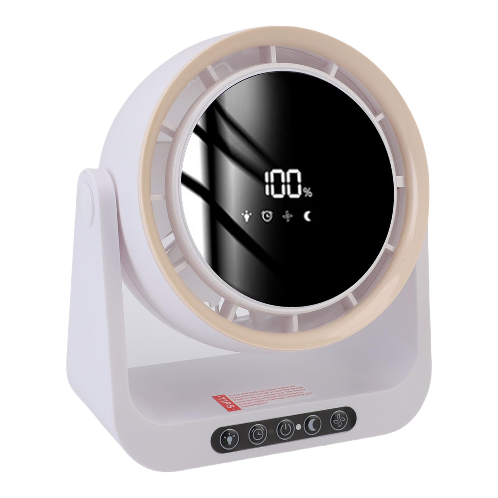 Ventilateur de circulation d'air silencieux pour bureau et table de nuit café blanc