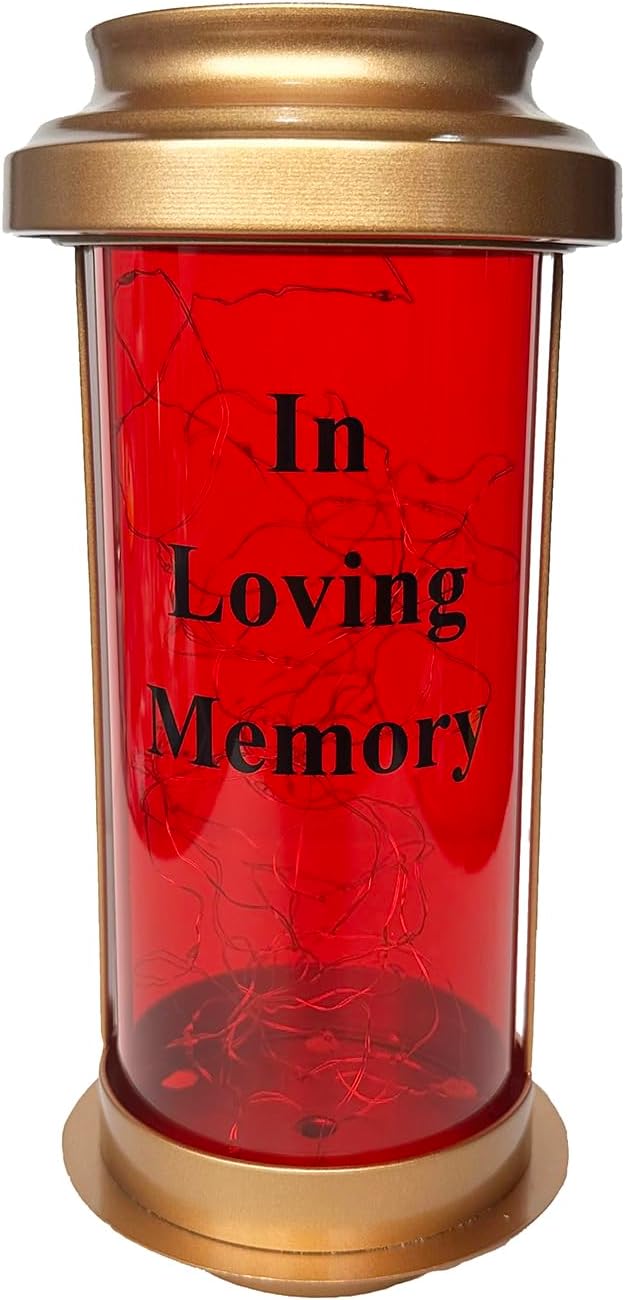 Solar-Powered Decorative Outdoor Lantern Candle Holders for Grave, Solar Lights Outdoor with Long Stake & Solar Lights for Cemetery, Fall Grave Decorations & Garden Decor for Outside