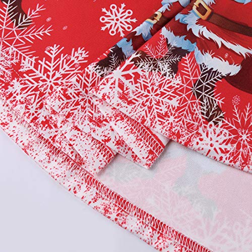 Quedoris Girls Dress Christmas Printed Casual Party Twirly Dress Santa's Gift L #TOP4