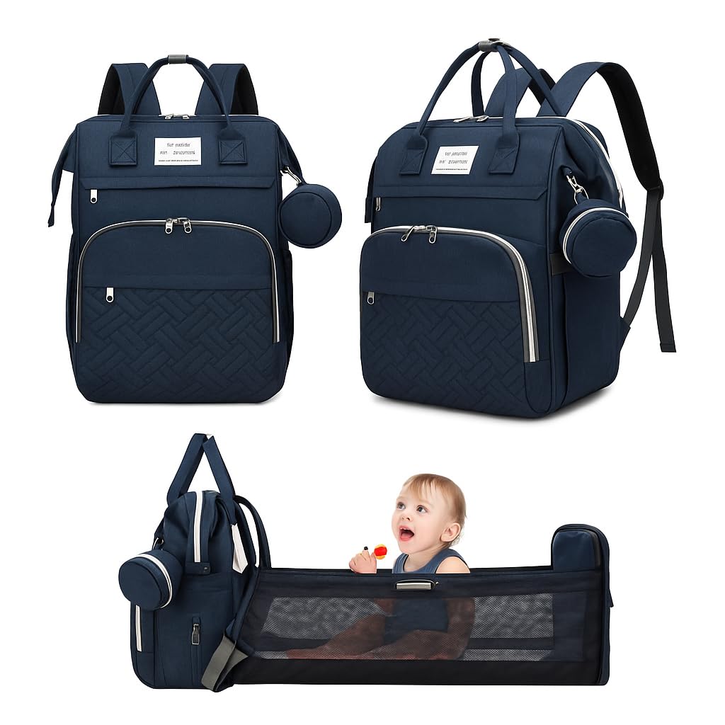 Winnies Diaper Bag With Changing Station | Mummy Bag With Bassinet | Bed Changing Backpack | Backpacks | Foldable Bag | Travel Bags | Diaper Bag | Shoulder Bag