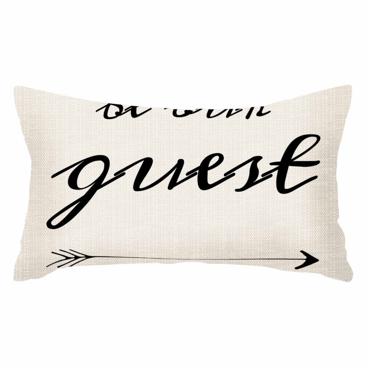 IBILIU Throw Pillow Covers Be Our Guest Welcome Cushion Pillow Case Home Decor Pillowcase 12x20 Inches