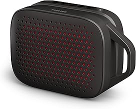 PHILIPS S1209 Portable Bluetooth Speaker,Wireless Speakers with Extra Bass,Quality Sound,12 H Battery,TWS Pairing,Support Stereo Sound,Bluetooth 5.3,IPX4 Waterproof,for Indoor & Outdoor,Small,Black