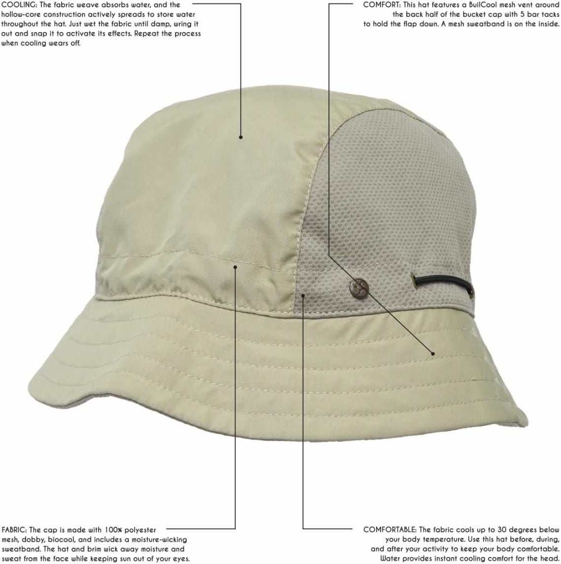 Adult Mesh Panel Bucket Cap – Boonie Hat for Fishing, Camping, and Kayaking