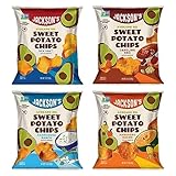 Jackson’s Sweet Potato Kettle Chips Avocado Oil Variety Pack made with Premium Oils (1.5 oz, Pack of 10) Sea Salt, Ranch, BBQ, and Habanero Nacho Flavors - Allergen-friendly, Gluten Free, Vegan