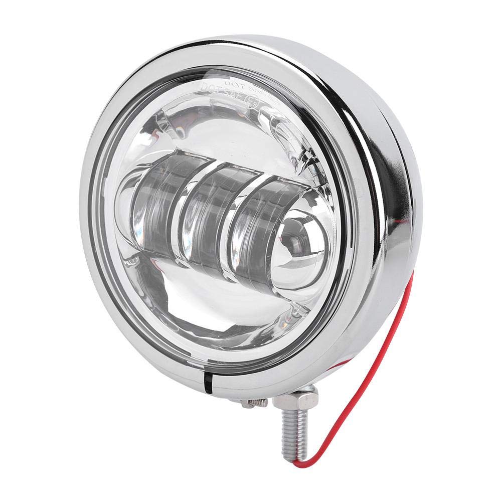 Yctze Fendinebbia per moto 4,5 pollici, fendinebbia DC10-30V cromato con alloggiamento in lega di alluminio