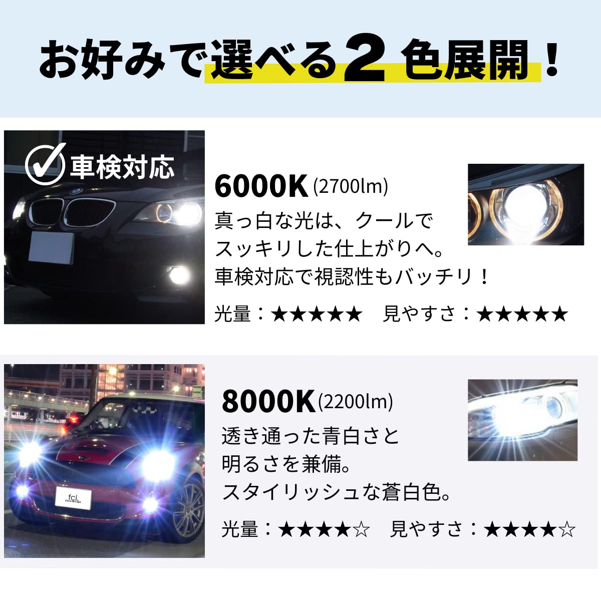 Amazon.co.jp: fcl.(エフシーエル) D3S HID バルブ 35W 8000K ヘッド