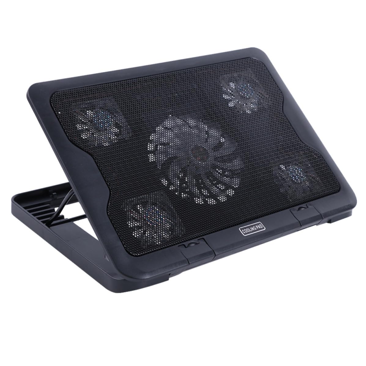 LABRIMP Base Refrigeradora Luces LED para Computadora Portátil 5 Ventiladores, Diseño Ultra Delgado y Ajuste Multiángulo Adecuado para Celebración Verano