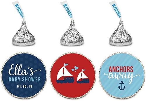 Andaz Press Nautical Baby on Board - Colección de calcomanías personalizadas para baby shower, para niños, niñas, gemelos, género neutro, trío de
