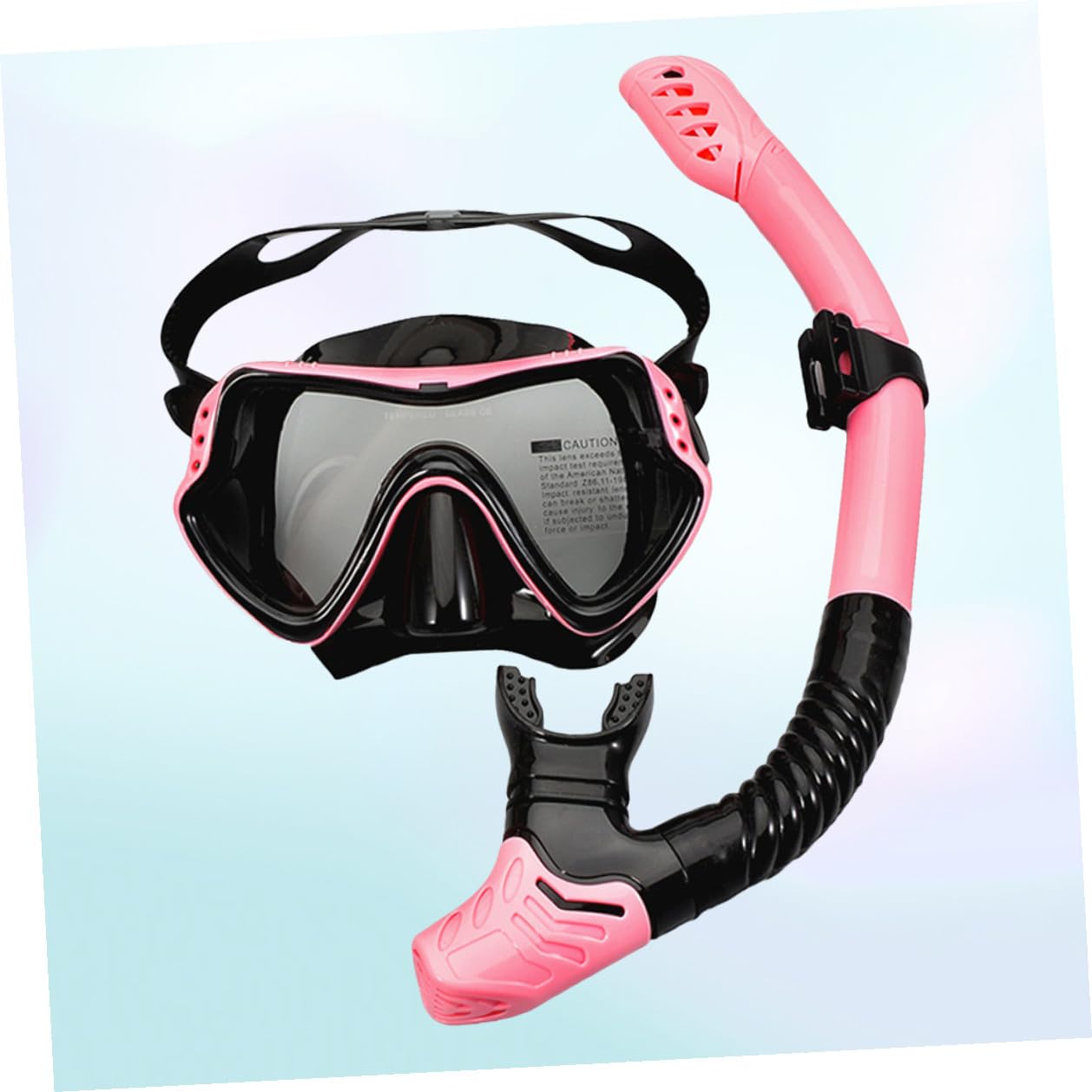 Gafas de Snorkel Tubo de Respiración Rosa de Silicona | Ventana Única, Drenaje Unidireccional, Cinta Elástica Alta, Mayor Comodidad y Visión Amplia