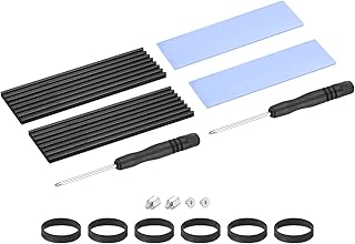 MECCANIXITY 2 Pack M.2 2280 Nvme SSD Heatsink Cooler Alloy Aluminum Heat Sink with Mounting Screws Screwdriver Kit,1mm Thermal Pad, for Laptop, Black