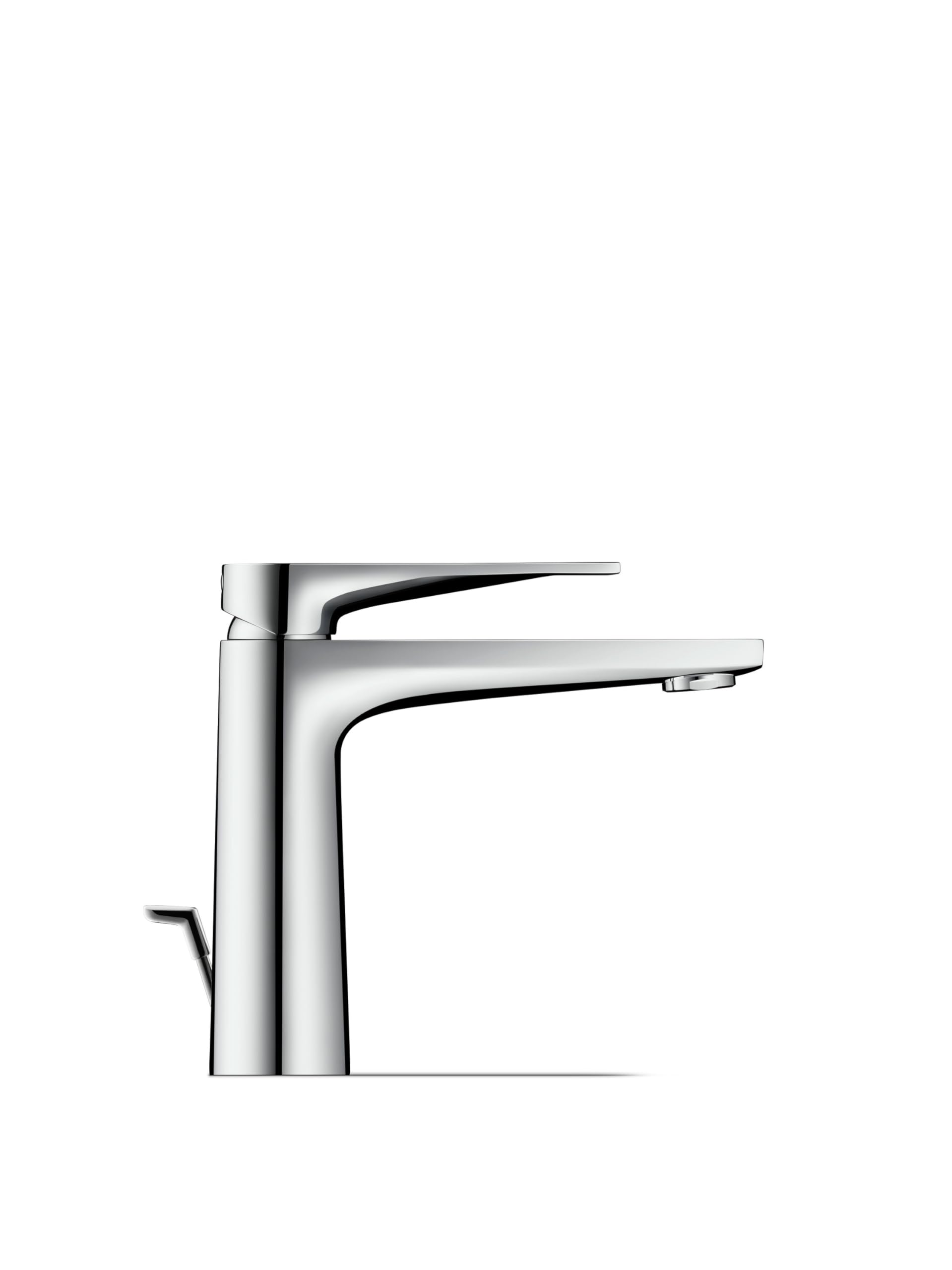 Duravit Tulum bateria umywalkowa, rozmiar M (wysokość wylewki 122 mm), kran łazienkowy z zestawem odpływowym z drążkiem pociągowym, armatura umywalkowa z energooszczędną funkcją FreshStart, chrom