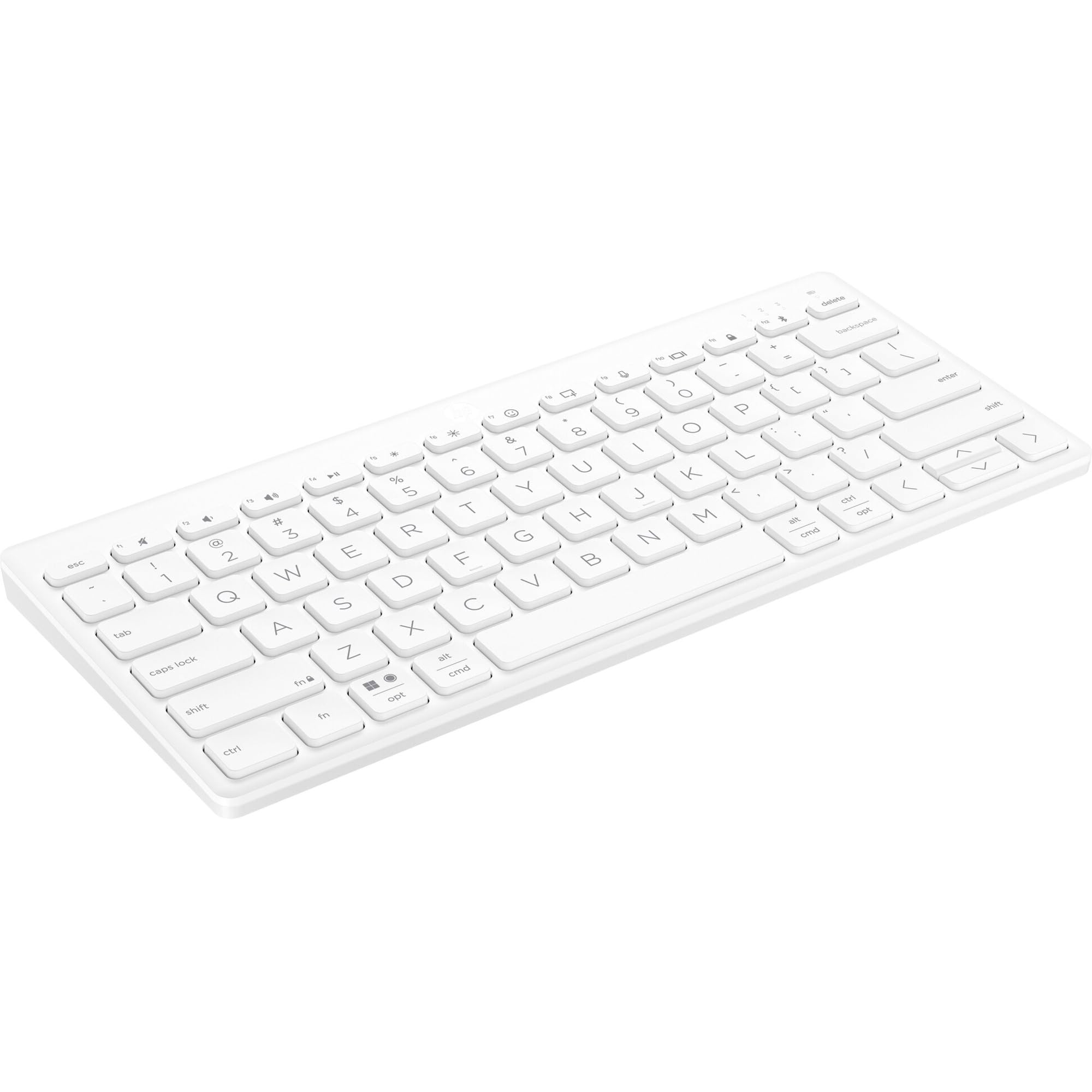 HP 350 Bluetooth-Tastatur | Bluetooth 5.2 | 60% Tastatur | bis zu 2 Jahre Akkulaufzeit | batteriebetrieben (AAA) | QWERTZ | Weiß | Windows, macOS, iPadOS, ChromeOS, Android und iOS kompatibel