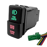 Vista 18 de Compresor de aire y Interruptor de botón doble de bloqueo de diferencial trasero para Toyota Tacoma Prado Fortuner Hilux 39mm X 21mm