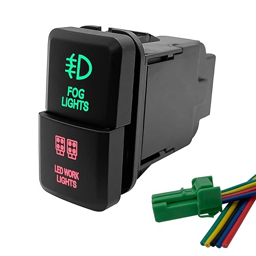 Miniatura 18 de Compresor de aire y Interruptor de botón doble de bloqueo de diferencial trasero para Toyota Tacoma Prado Fortuner Hilux 39mm X 21mm