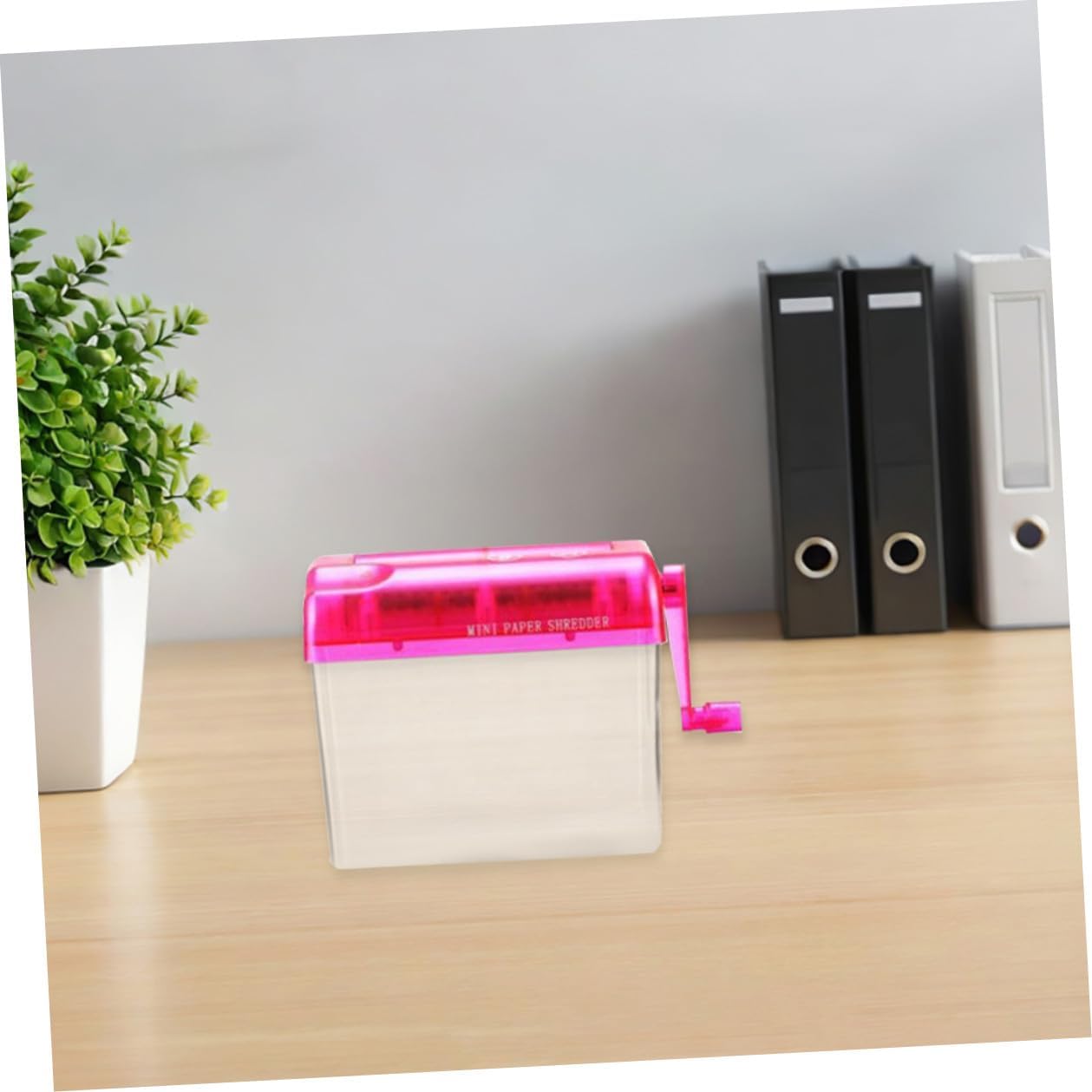 Ciieeo 2pcs Portable Manual Paper Shredder Handheld A6 Size Desktop Document Cutter for Office and Home Use in Pink and Blue