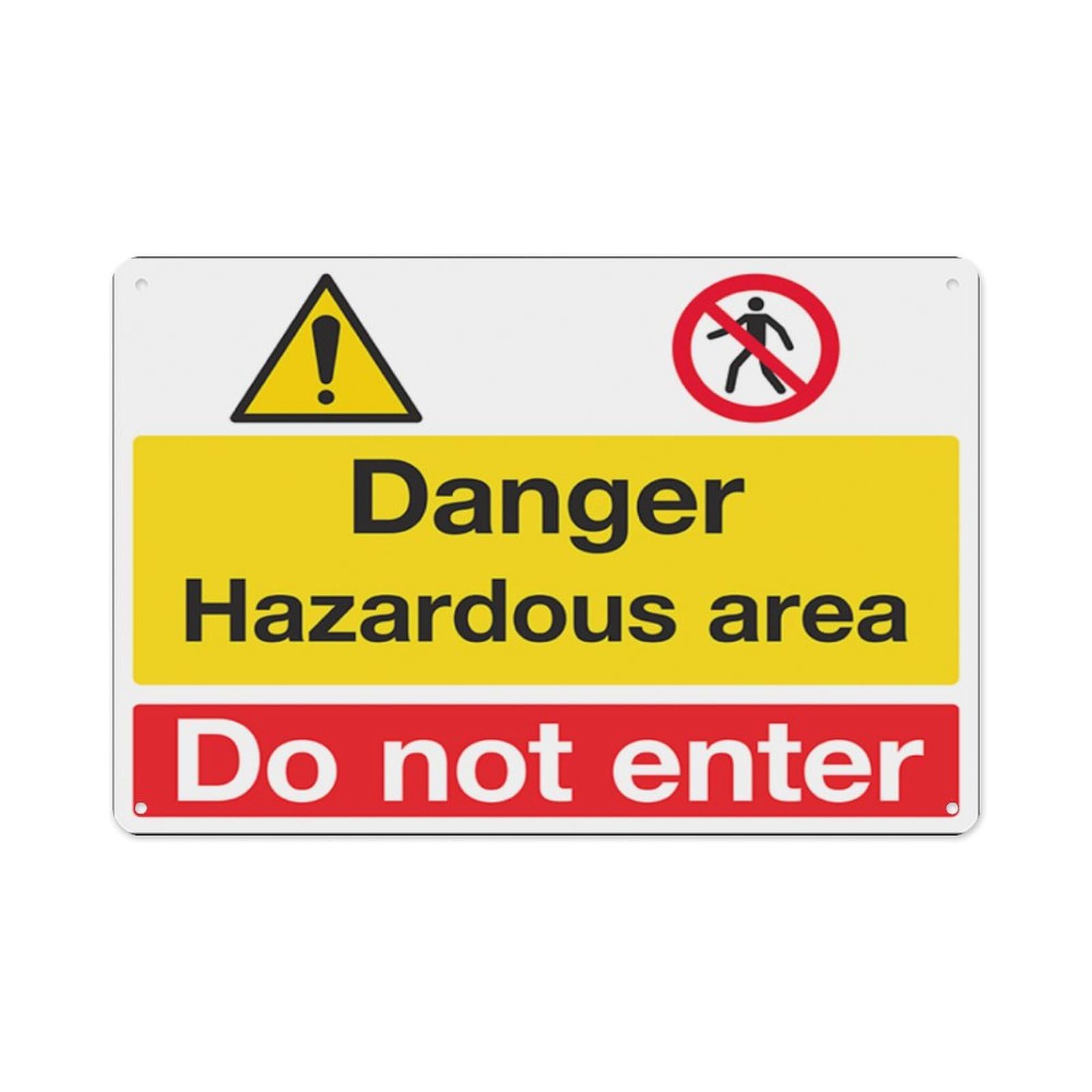 peiyeety Danger Hazardous Area DoEnter Aluminum Tin Warning Signs For Home Outdoor Garden 8X12 Inches