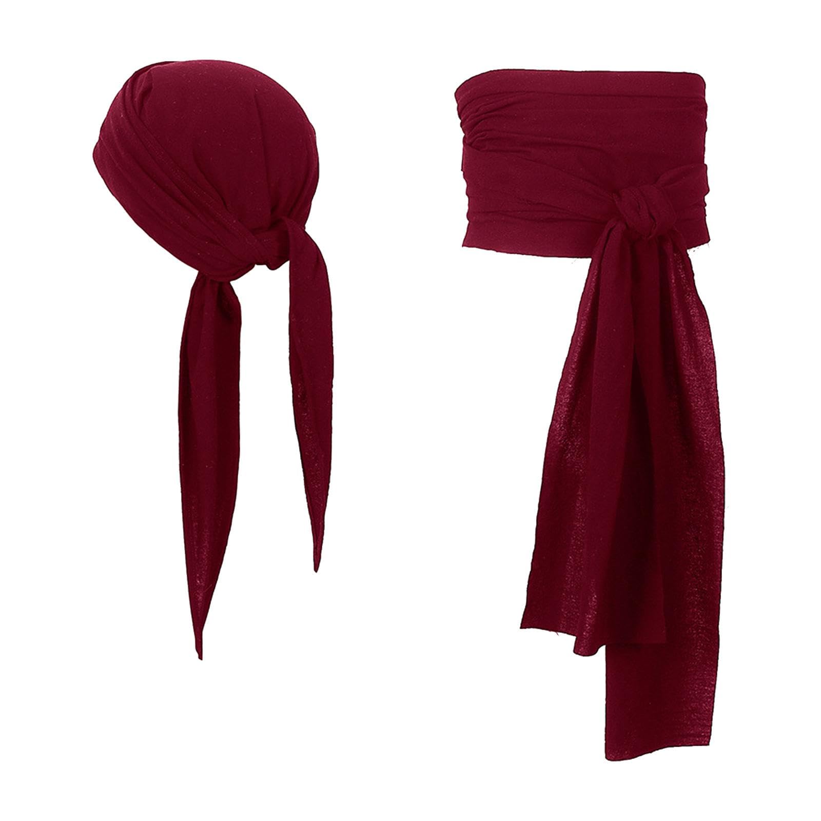 5 set di pirata sciarpa cappello accessori pirata cintura in vita pirata festa pirata fascia fascia rosso scuro