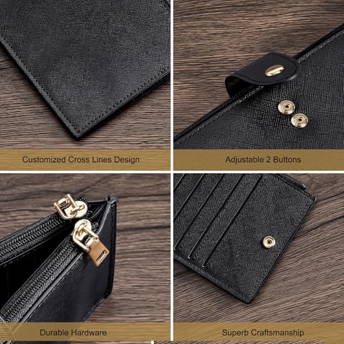 Image of Travelambo RFID Wallet Women Large Size Bifold Multi Card Wallet Case with Zipper Pocke Credit Card Holder for Women
