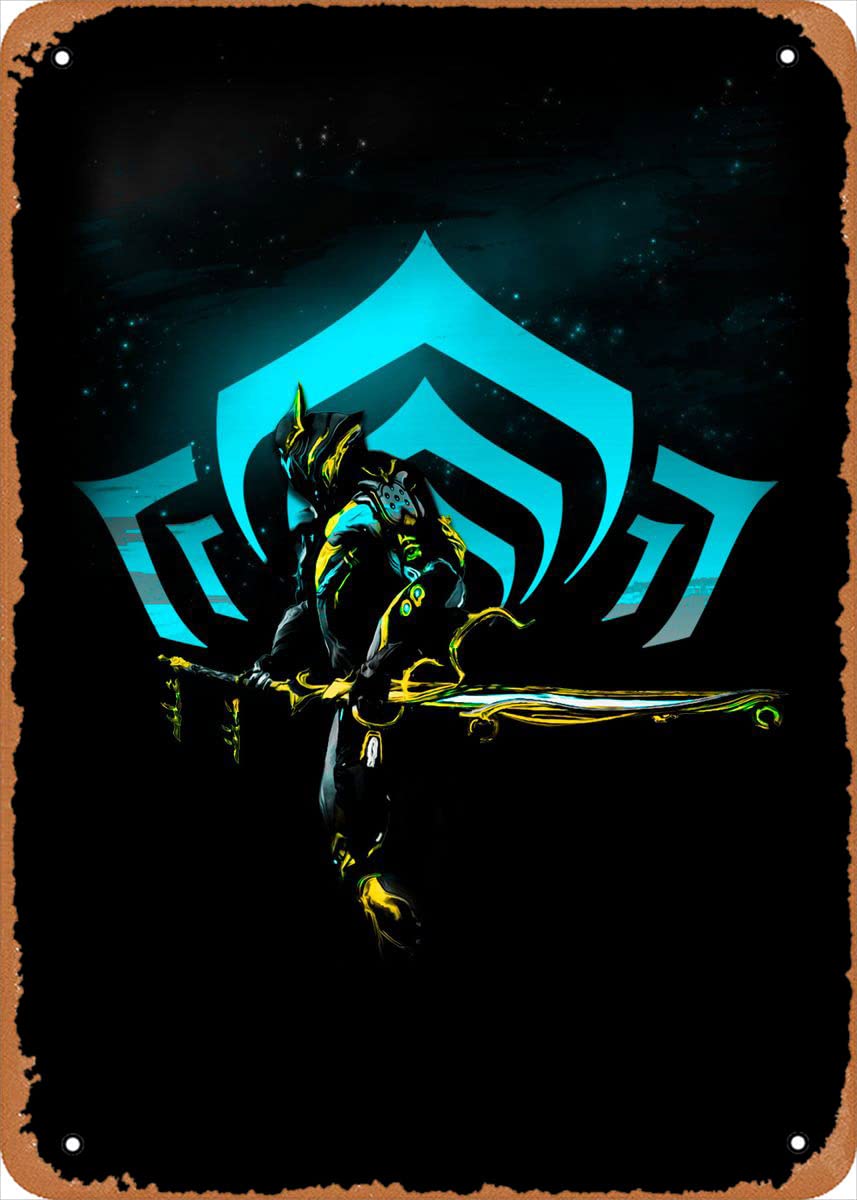 Anime Metal Poster Warframe figure poster metal tin sign Excalibur Umbra Dex Wall Art Decor Tin Sign-8x12inch