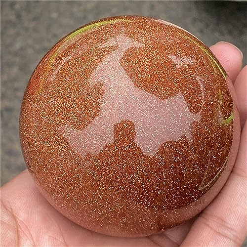 Gold Stone Crystal Ball Ornaments raw Grinding Home Living Room Office (Size : 7cm)