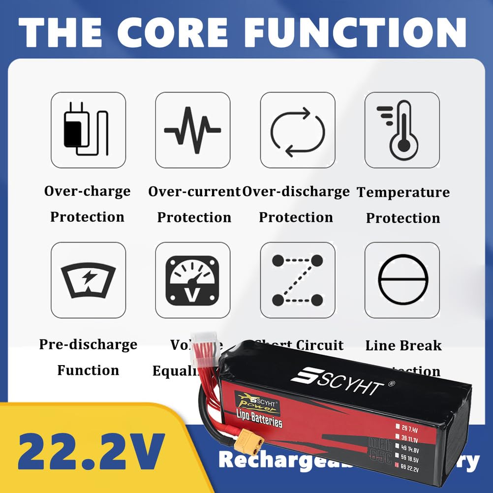 Akumulator Lipo 6S 22,2 V 10000 mAh 9500 mAh 9000 mAh Akumulator zamienny 22,2 V Akumulator litowy do zdalnie sterowanego drona do silników 50 W - 220 W,22.2v9000mah 1pack