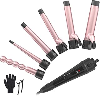 Sponsored Ad - 6 in 1 Curling Iron Wand Set - Laluztop Hair Curling Iron with 6 Interchangeable Ceramic Barrels(0.35’’ -1....