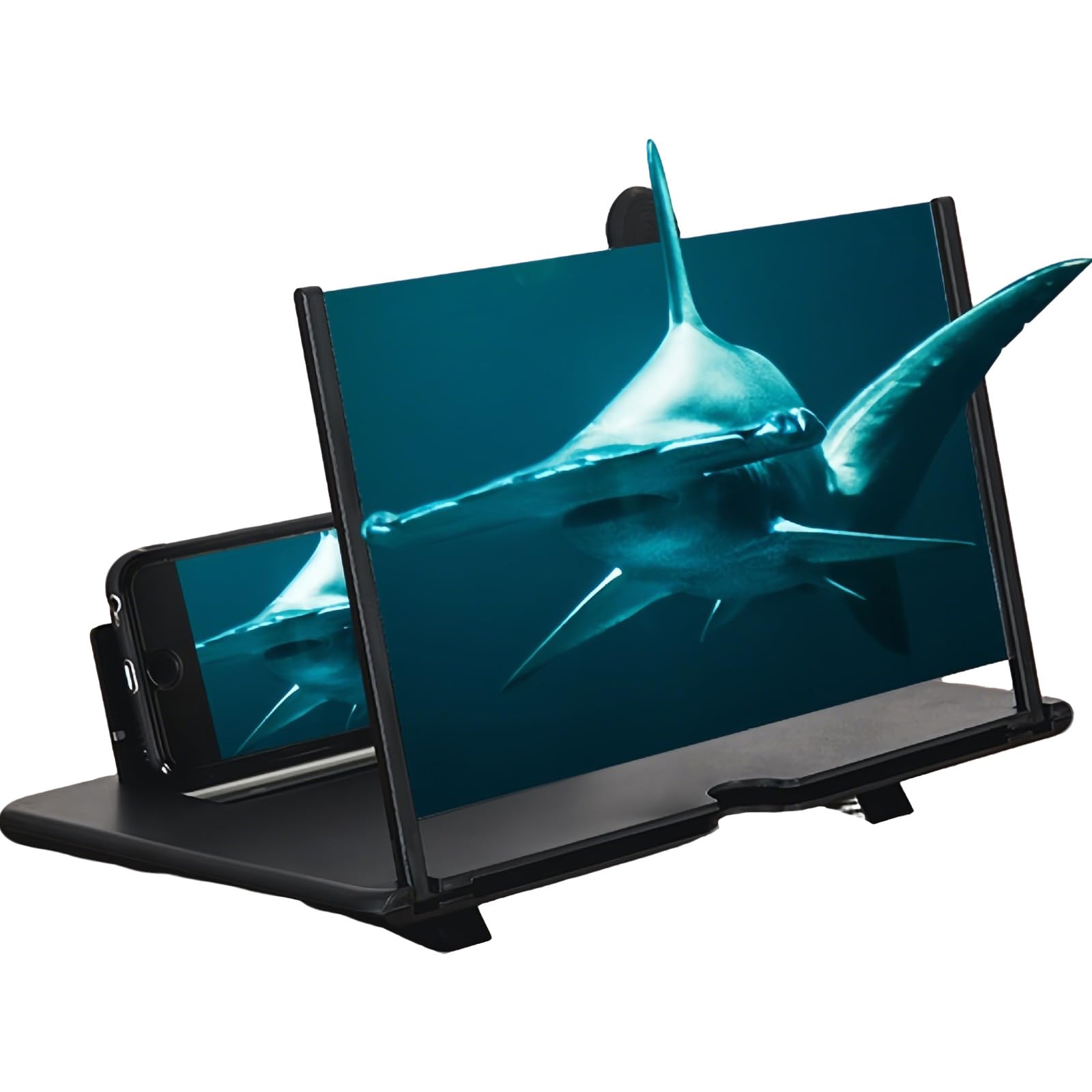 Gxjixf Horizontal-Black Phone Magnifier Screen, New Version Big Screen Phone Magnifier, Portable Foldable Ultra Hd Screen Amplifier, For Movies, Videos, Gift For Seniors (,12In)