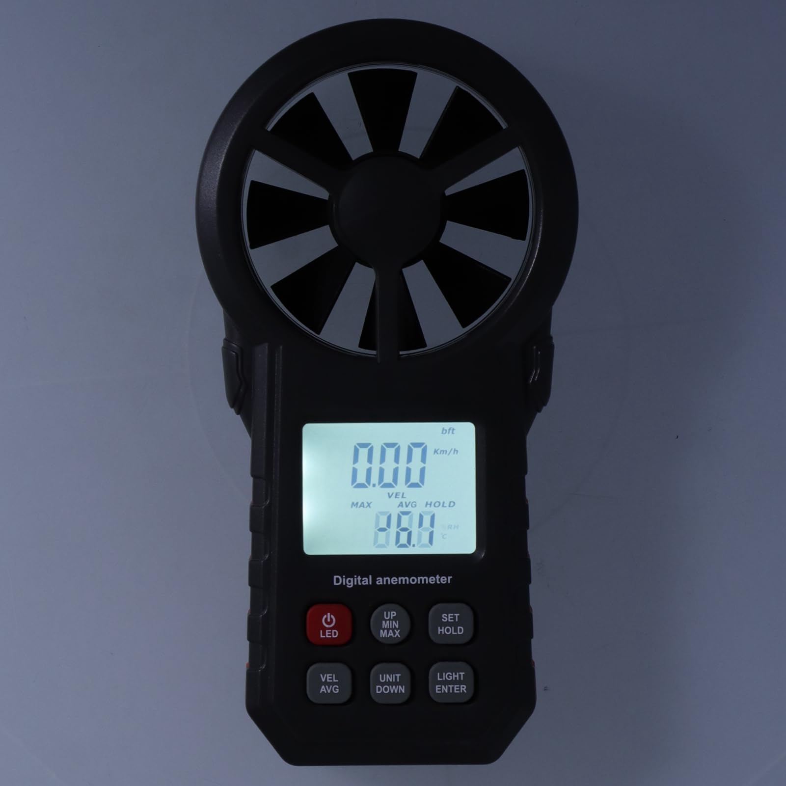 Anemometr Bluetooth WT87B Przenośny Cyfrowy Tester Prędkości Wiatru z Podświetleniem LCD do Użytku na Zewnątrz Wysokiej Jakości materiał ABS