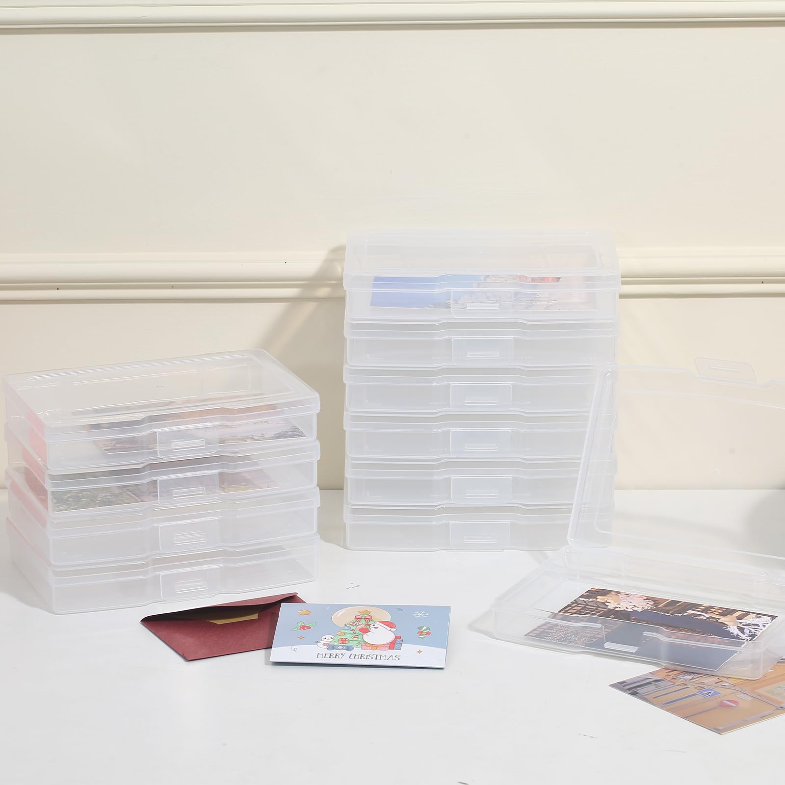 novelinks boîte Photo 4 "x 6" boîte de rangement photo - boîte de gestion de photos boîte de rangement photo - paquet de 24 (transparent)