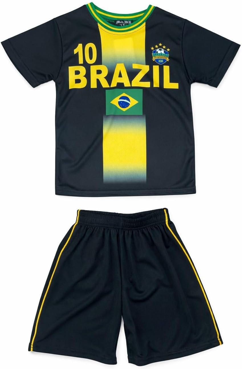 Boys Football Kit T-Shirt Summer Shorts Set Girls Top Training Outfit Unisex