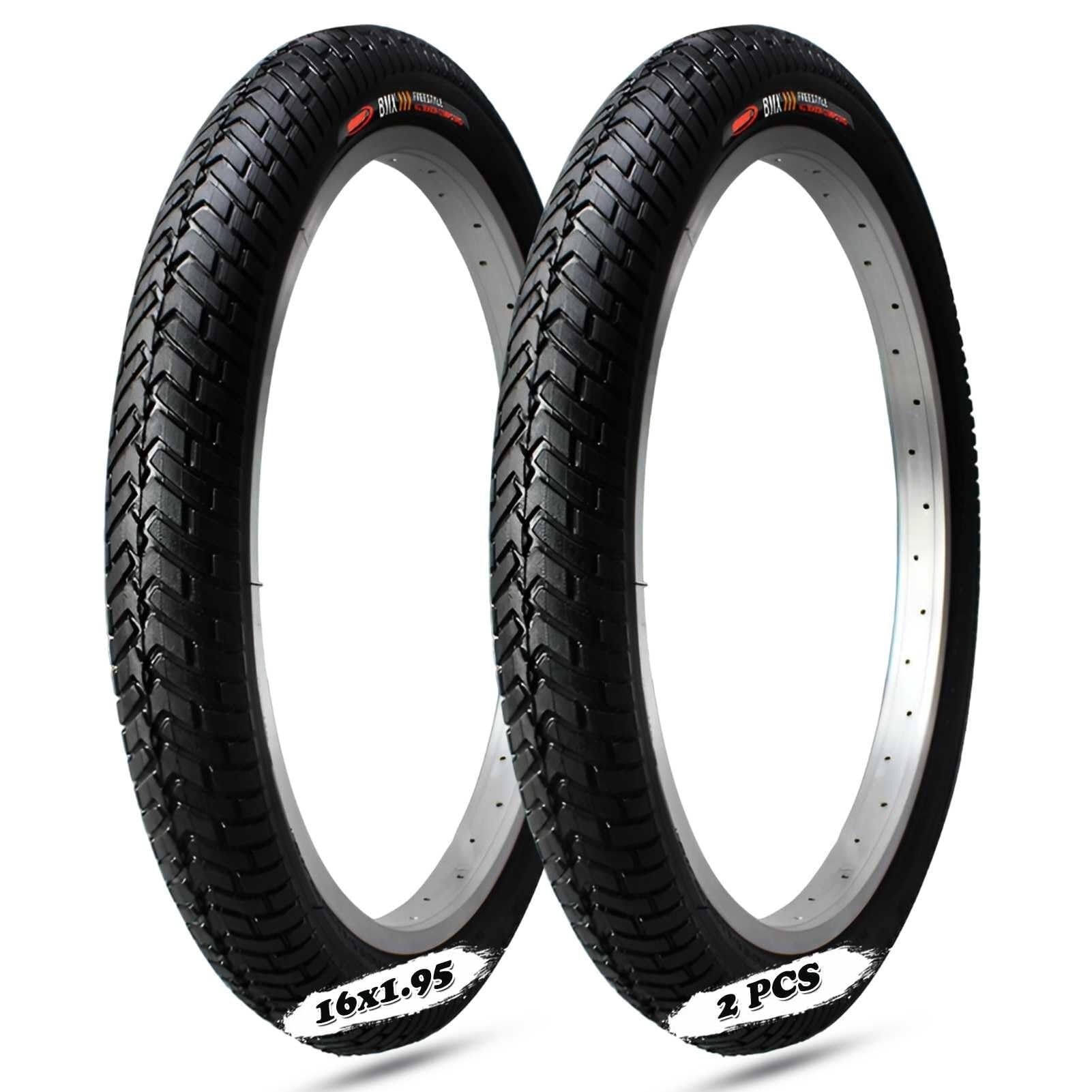16 1,95 opon Zestaw 2 rowerów | Opony 16x1,95 | 16 opon ulicznych 1,95 | Opony rowerowe BMX 16" | Obręcze nie są dołączone(TIRE)