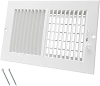 Howeall 10x6 Inch Adjustable Steel Air Vent Cover for Wall & Ceiling - High Airflow 2-Way Register, 11-3/4x7-3/4 Overall