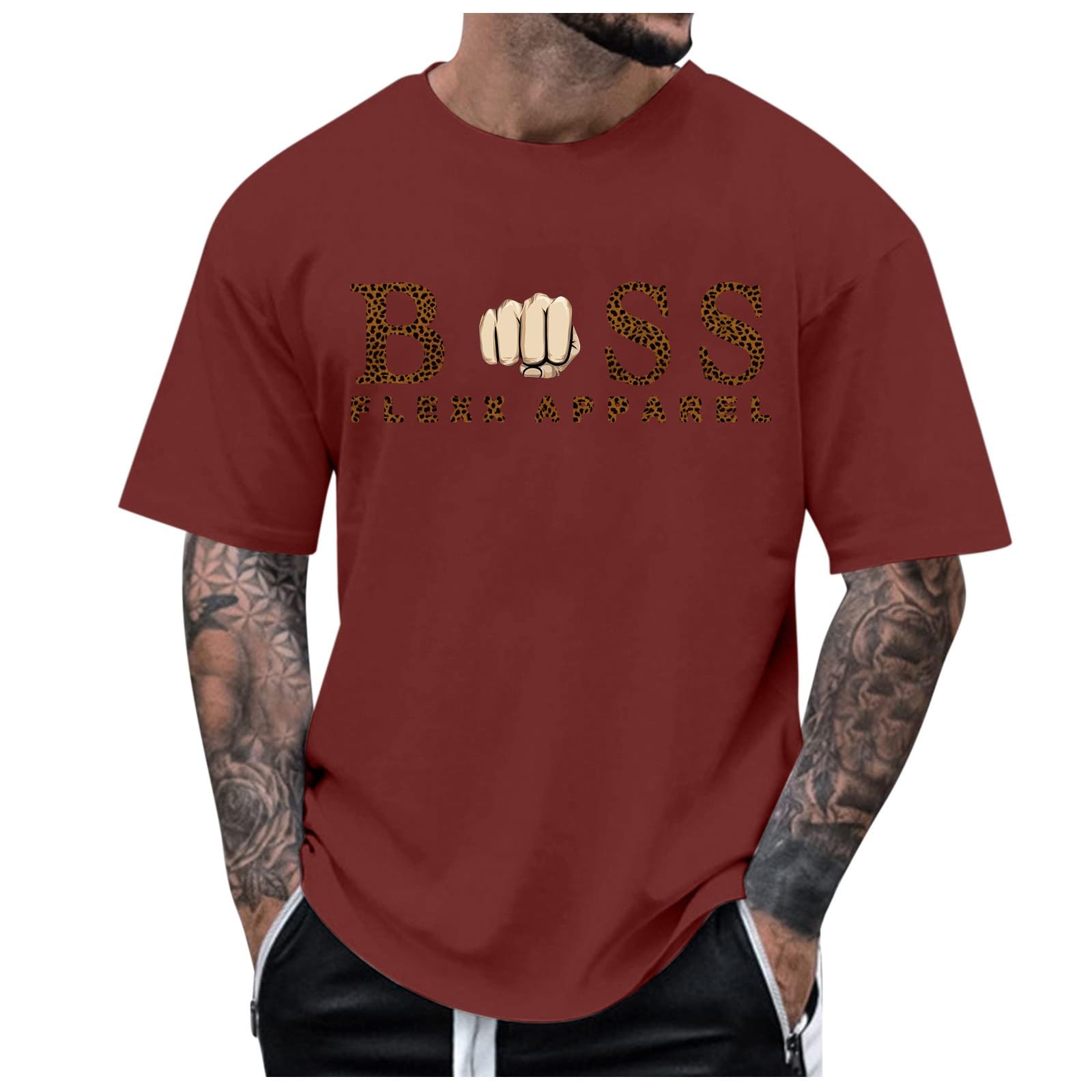 Mens Quick Dry Long Sleeve T Shirt Breathable Running Sport Gym Tops UV Sun Protection Hiking Fishing Casual T-Shirt Classic Shirt Print Casual Regular Fit Tops (Red,XXS)