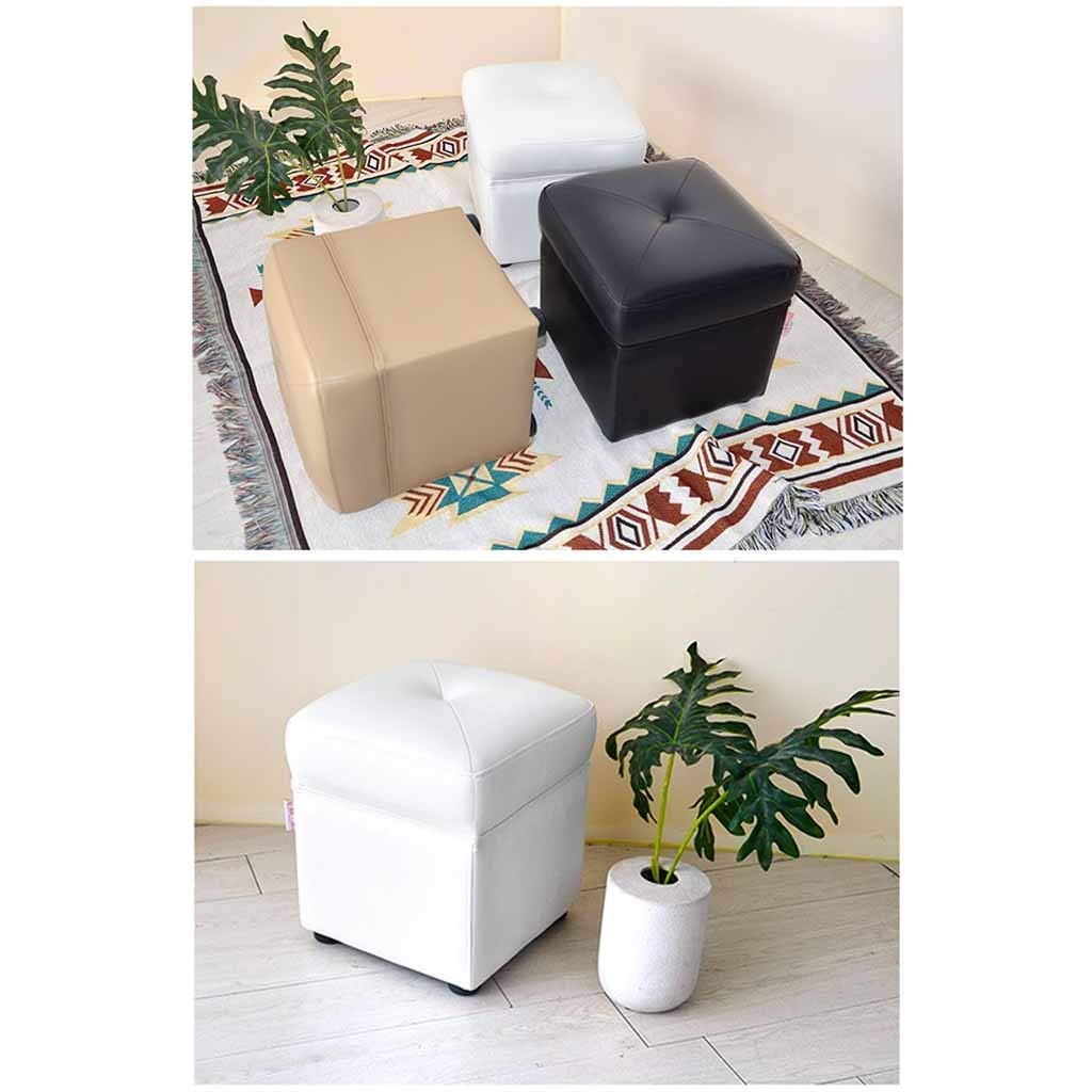 Pouf repose-pieds gzz rembourré en PVC design nordique salon