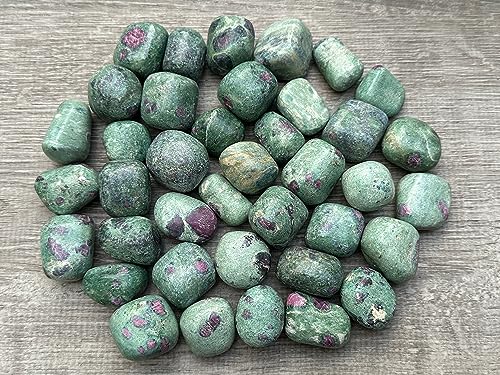 Image of GAF TREASURES 1 /2 LB Ruby Fuchsite Tumbled Stones, Polished Natural Ruby Fuchsite Gemstone, Ruby Fuchsite Healing Crystals (Ruby Fuchsite)