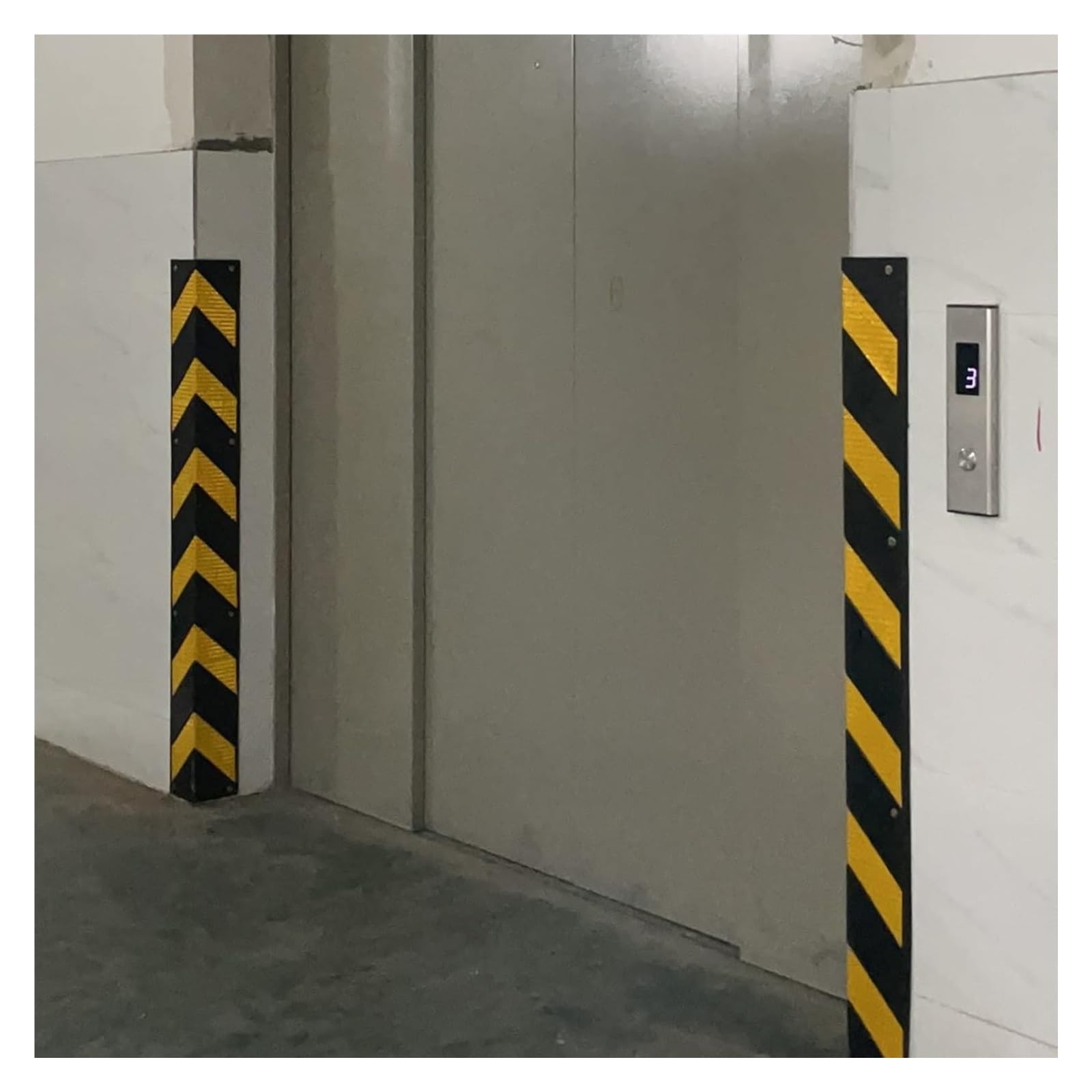 Protector de esquinas de pared para garajes de estacionamiento, protector de goma antiarañazos para esquinas de paredes de talleres, protectores reflectantes para bordes de ascensores, 1 cm de groso