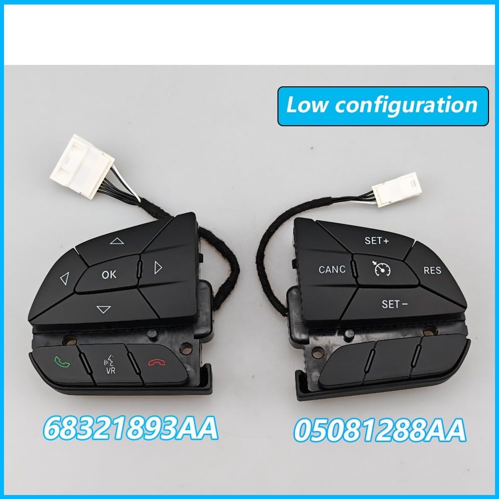 Interruptor De Control Crucero Del Volante Izquierdo Y Derecho Para Challenger 2016-2018 Para Jeep Para CHEROKEE 2016-2019 Control velocidad adaptativo volante(Low - 1 SET)