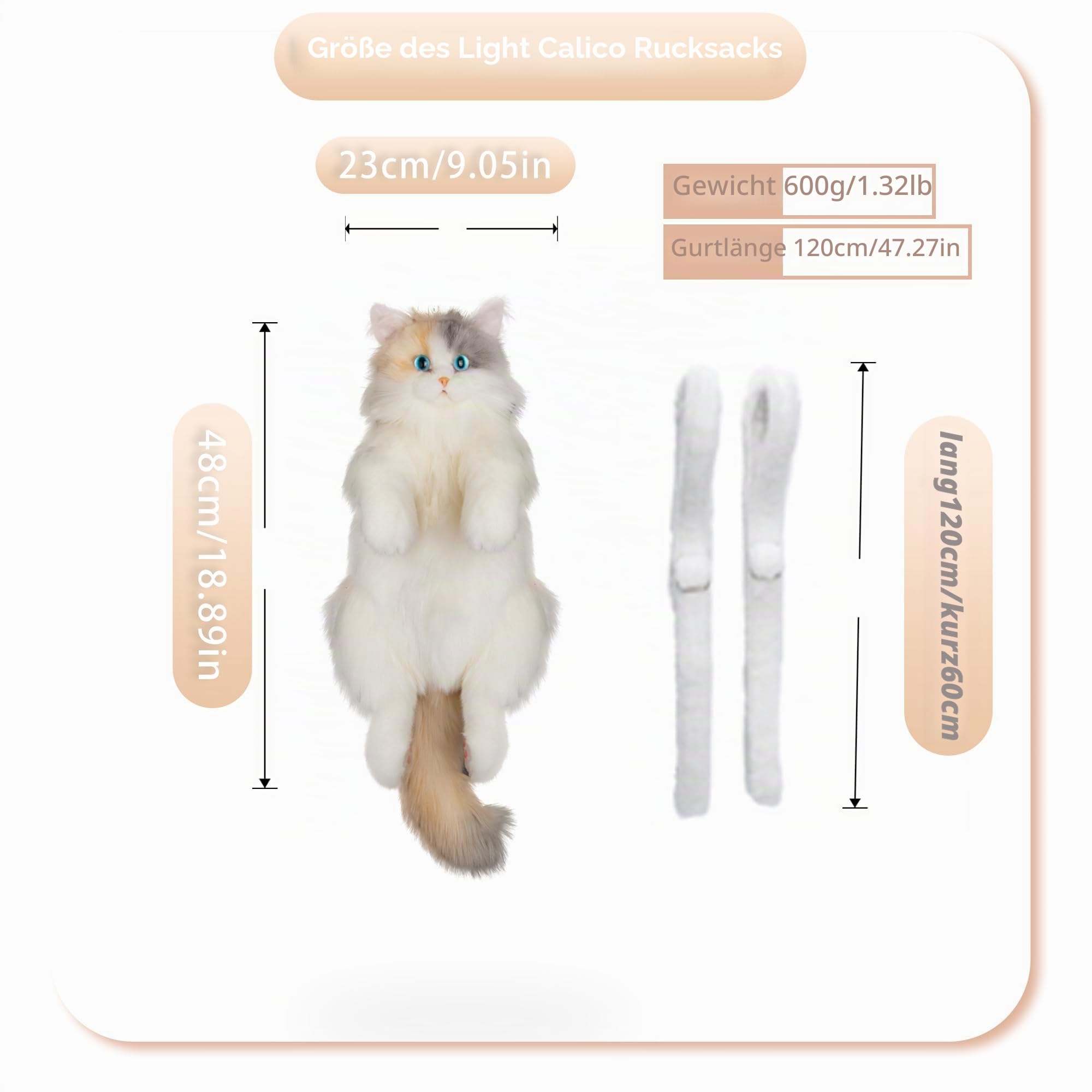 Chongker Gefüllter realistischer Katzen-Plüsch-Rucksack